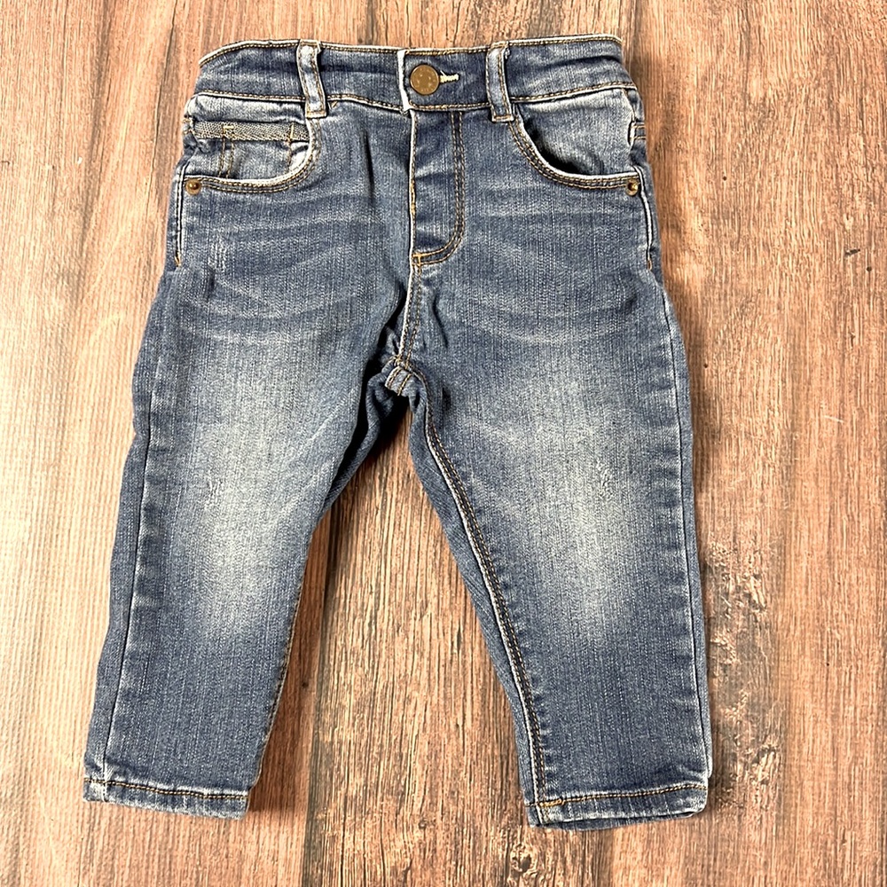 Zara 9-12 month stretch denim jeans straight leg